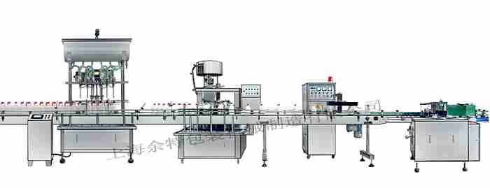 GZF-6L直列式裝機、自動(dòng)鎖蓋機、鋁箔封口、糨糊貼標灌裝線(xiàn)